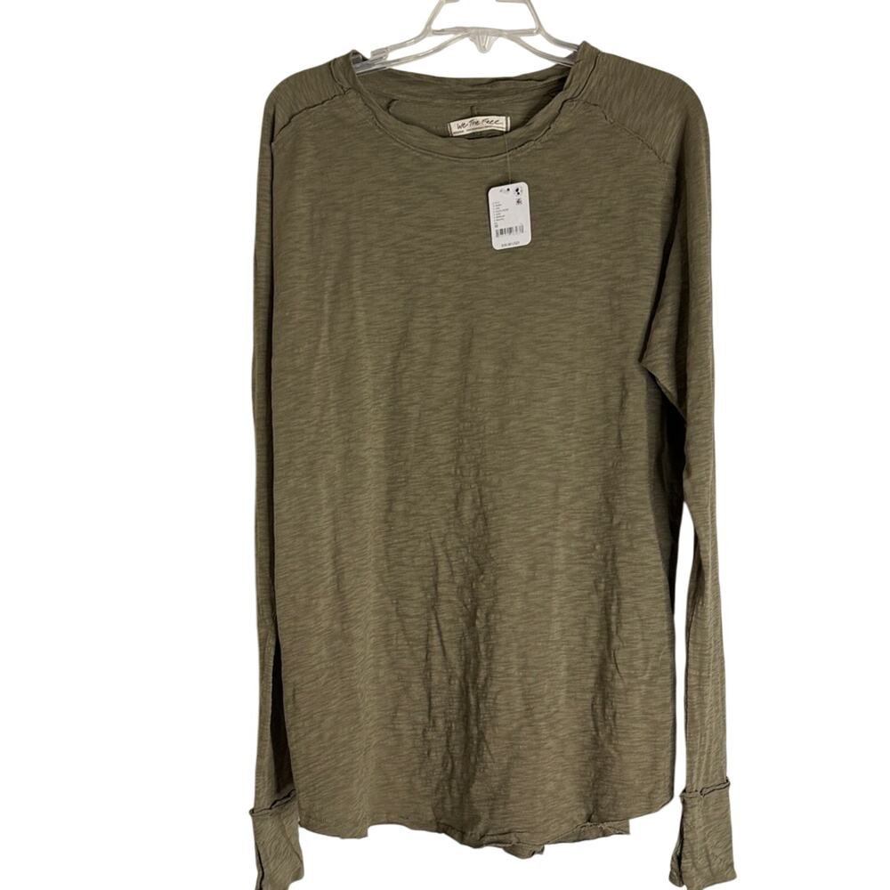 We The Free Olive Long Sleeve womens Tee. Olive stone. Medium
